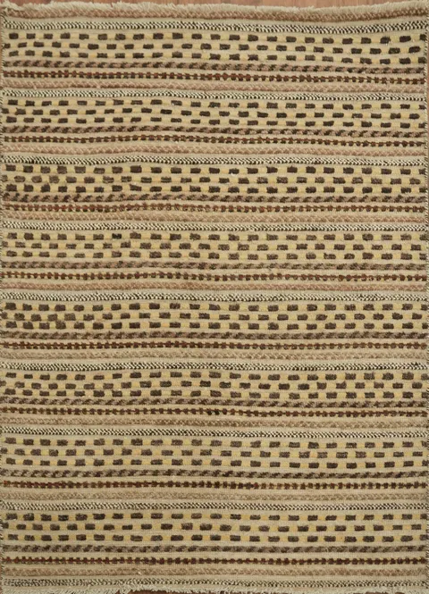 Contemporary Gabbeh Kashkoli Oriental Area Rug 3x4