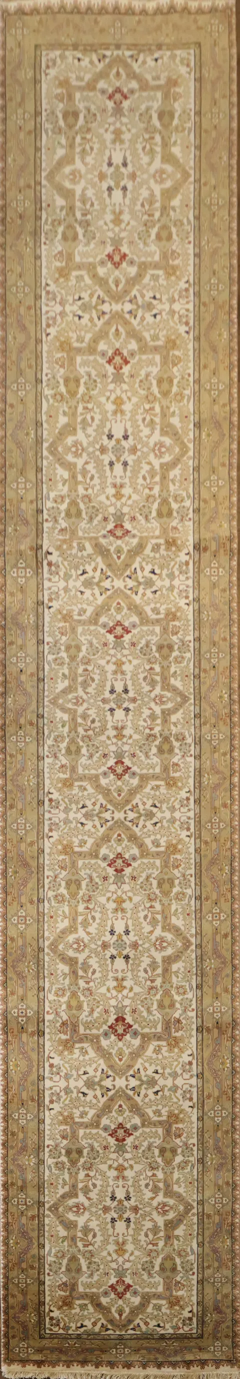 100% Vegetable Dye Fine Agra Oriental Runner Rug 3x16