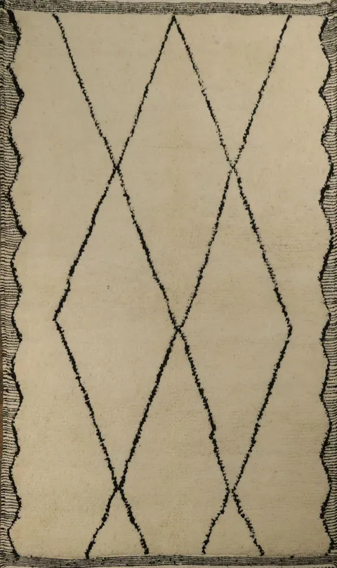 Wool Trellis Moroccan Contemporary Modern Area Rug 5x8