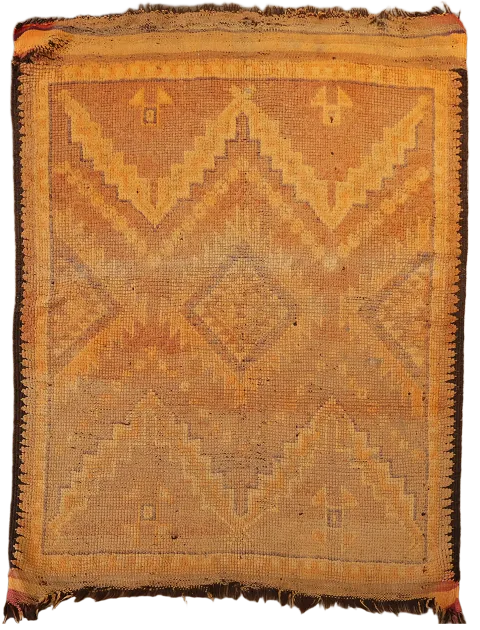 Antique 100% Vegetable Dye Moroccan Oriental Area Rug 4x5