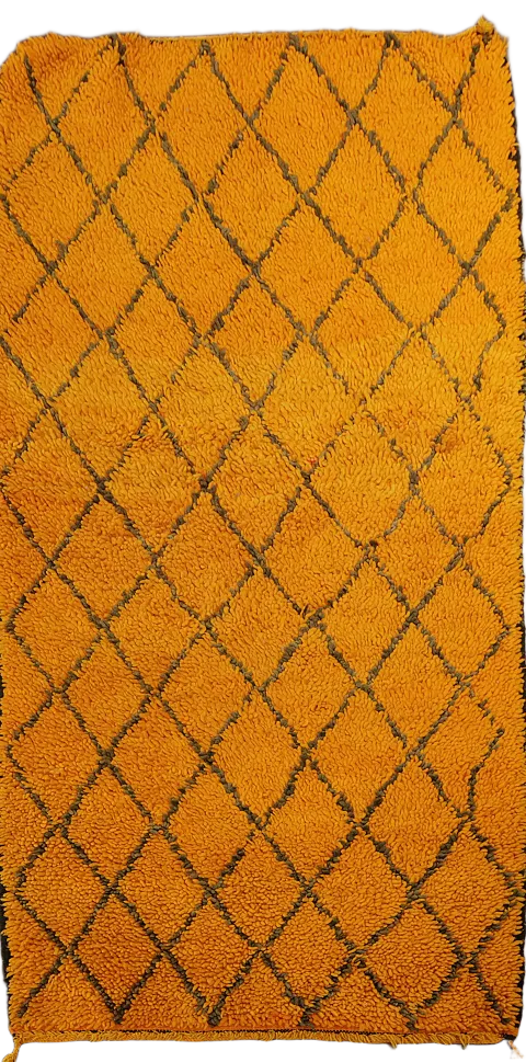Warm Orange Moroccan Trellis Rug with Vintage-inspired Pattern 5'x8'