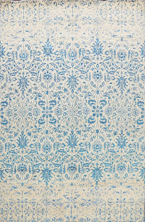 Vegetable Dye Distressed Contemporary Abstract Oriental Area Rug 9x12
