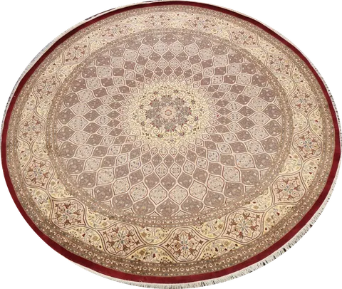 100% Vegetable Dye Round Qum Oriental Area Rug 10x10