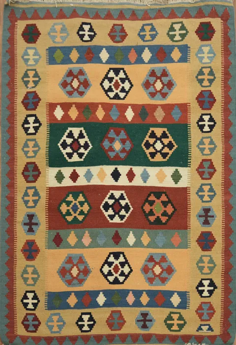 South-Western Tribal Kilim Shiraz Persian Area Rug 3x5