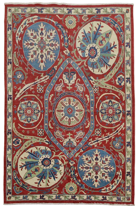 100% Vegetable Dye Kazak Oriental Area Rug 7x10