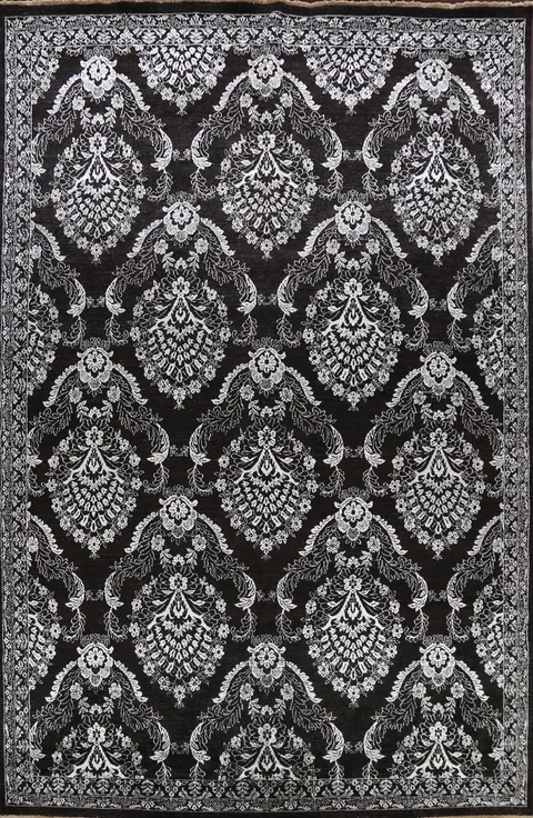 100% Vegetable Dye Floral Versace Oriental Area Rug 9x12