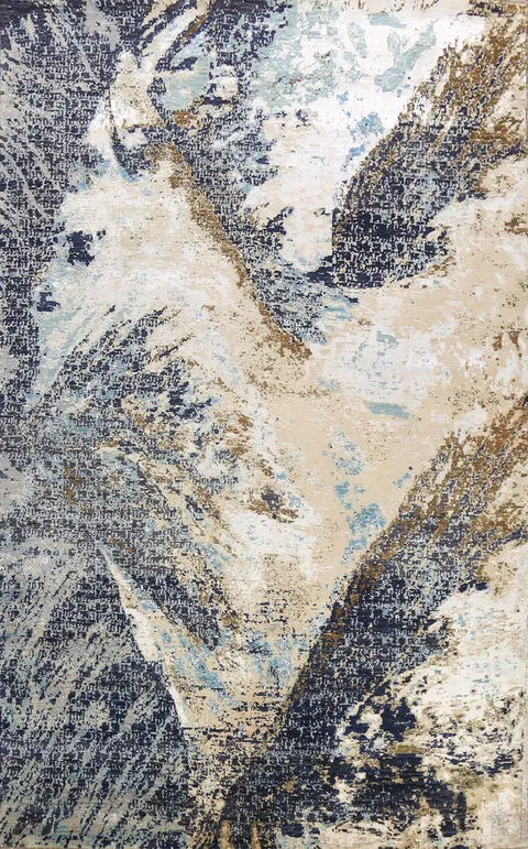 Vegetable Dye Contemporary Abstract Oriental Area Rug 9x12