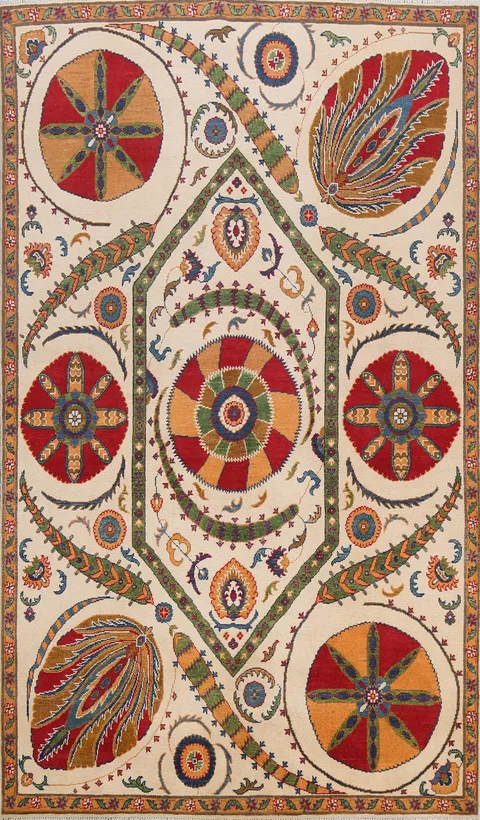 Geometric Art & Craft Kazak Oriental Area Rug 6x9