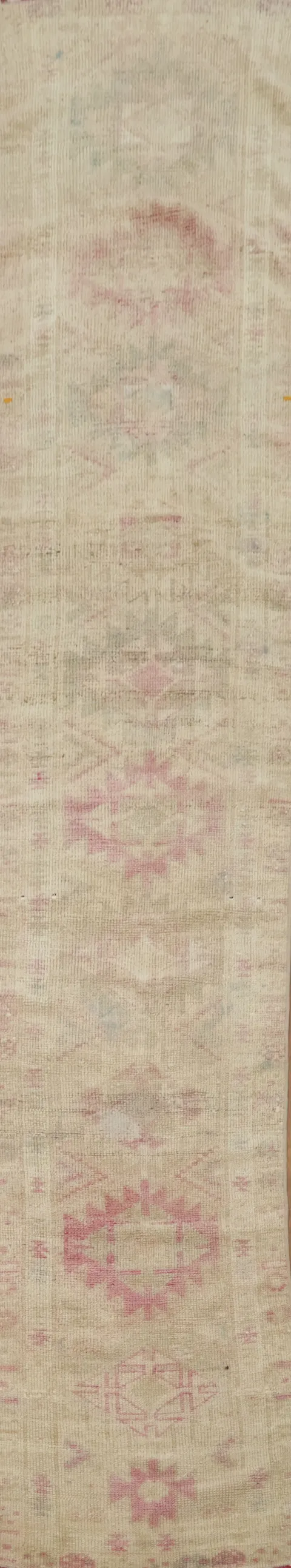 Muted Geometric Oushak Oriental Runner Rug 3x13