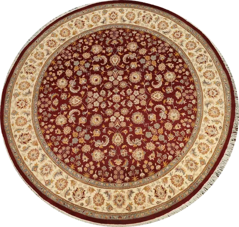 Floral Royal-Tabriz Oriental Area Rug 8x8 Round