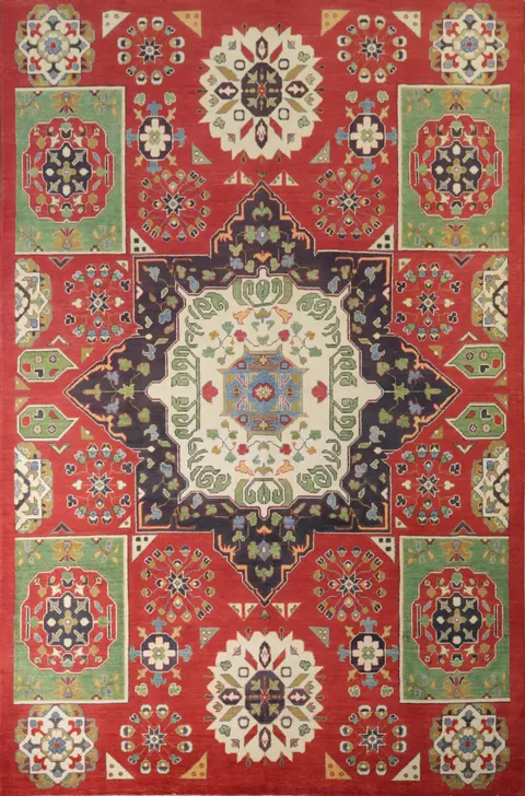 Geometric Kazak Oriental Area Rug 6x10