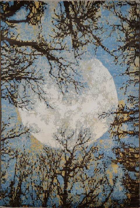 Moonlit Forest Rug - Enchanting Woodland Ambiance for Homes 6x8