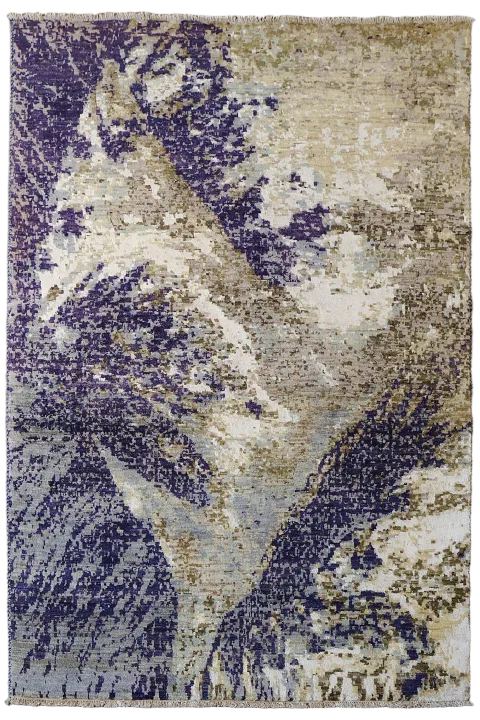Stylish Abstract Design Rug in Neutral Color Palette 4'x6'