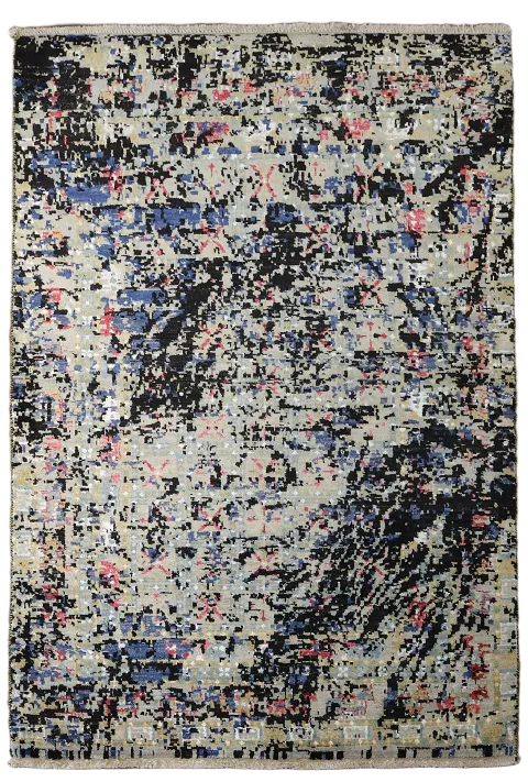 Vegetable Dye Contemporary Abstract Oriental Area Rug 4x6