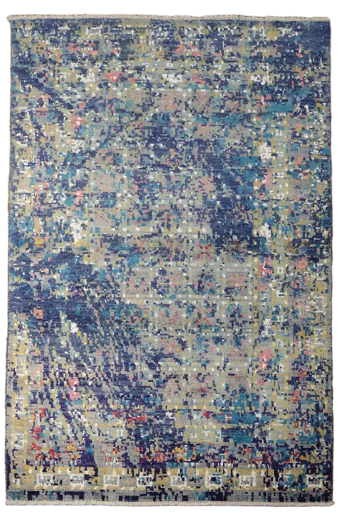 Vegetable Dye Contemporary Abstract Oriental Area Rug 4x6