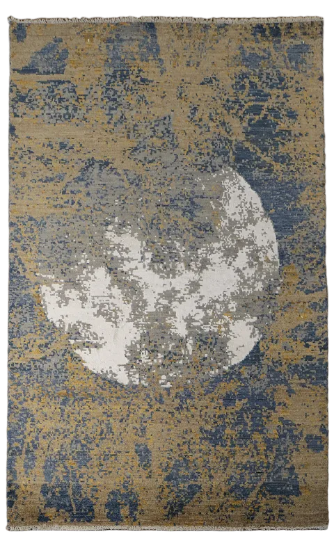 Vegetable Dye Contemporary Abstract Oriental Area Rug 4x7