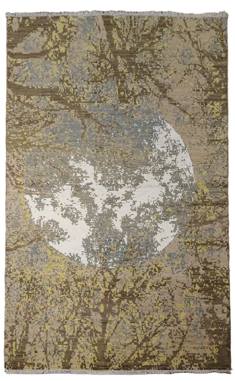 Artistic Modern Abstract Oriental Area Rug 4x7