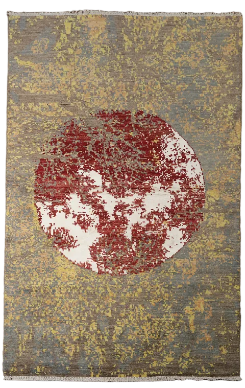 Artistic Modern Abstract Oriental Area Rug 4x6