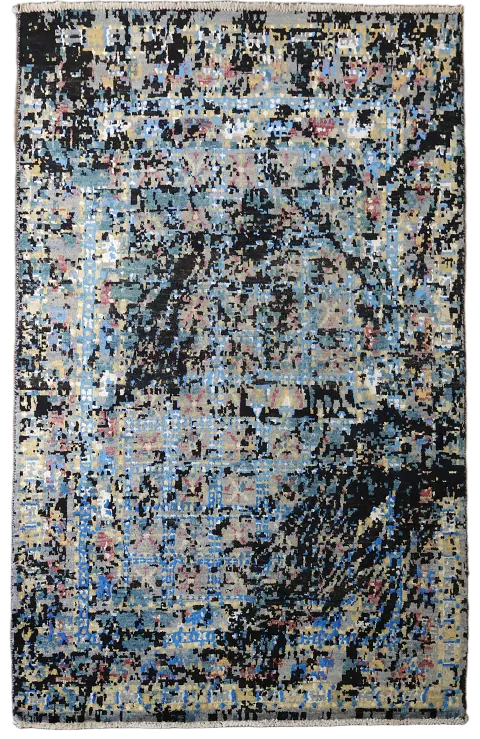 Modern Abstract Rug with Intricate Mosaic Design 4'x6'
