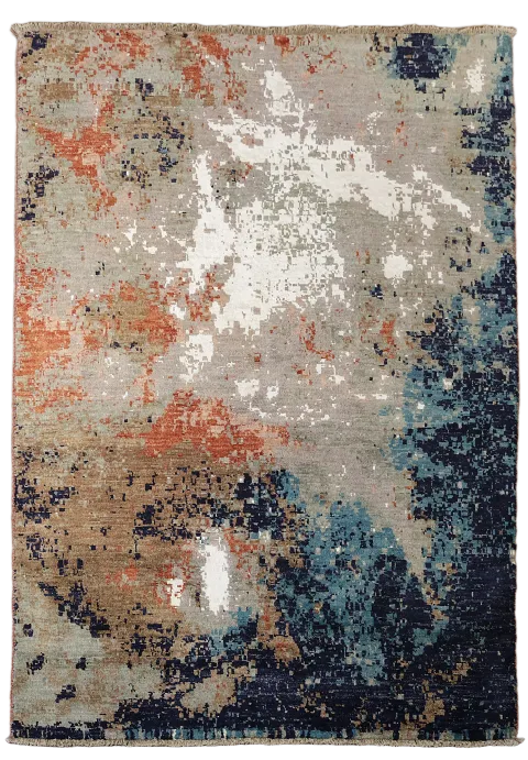 Artistic Modern Abstract Vegetable Dye Area Rug 4x6