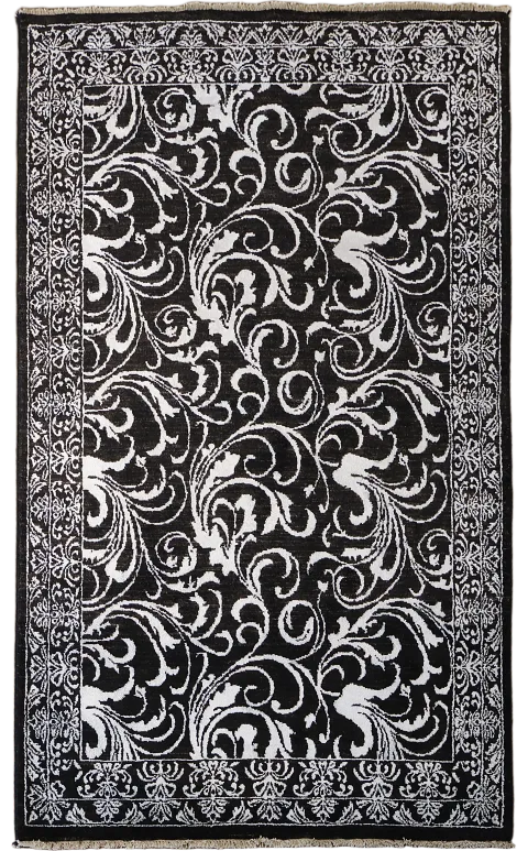 Vegetable Dye All-Over Floral Abstract Oriental Area Rug 4x6