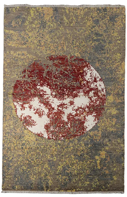 Artistic Modern Abstract Oriental Area Rug 4x6