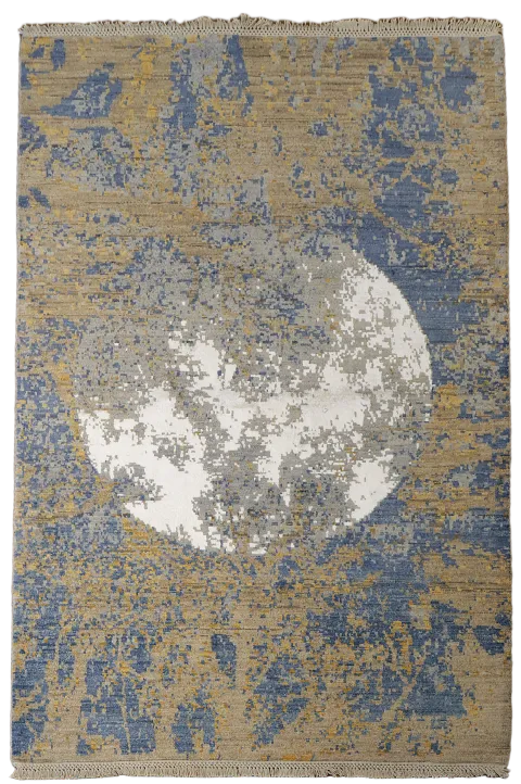 Vegetable Dye Contemporary Abstract Oriental Area Rug 4x6