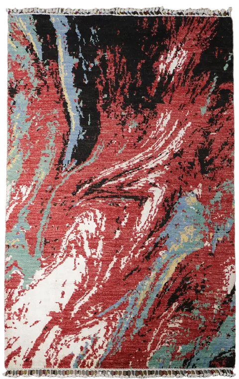 Artistic Modern Abstract Oriental Area Rug 4x6