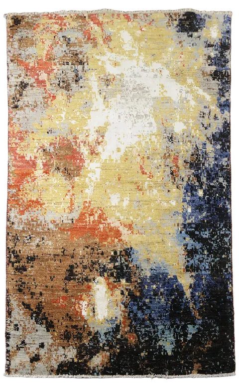 Artistic Modern Abstract Oriental Area Rug 4x6
