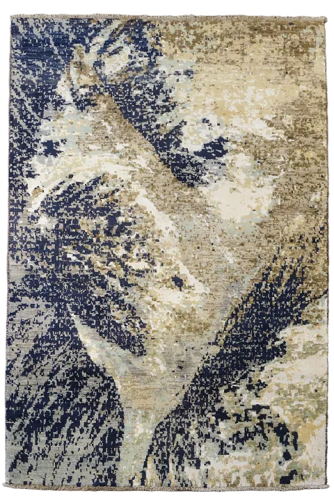 Artistic Modern Abstract Oriental Area Rug 4x6