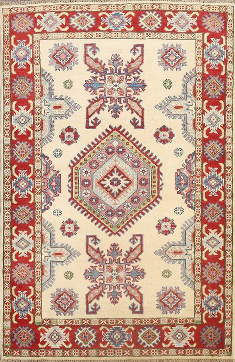 Geometric Kazak Oriental Area Rug 3x5