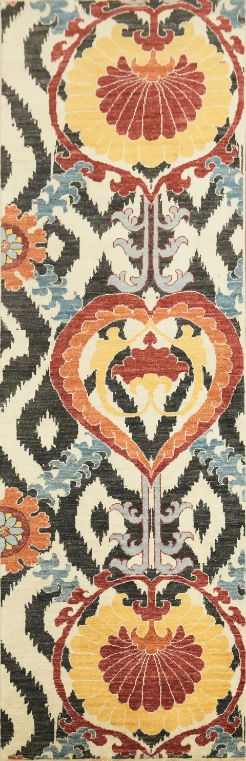 All-Over Art & Craft Oriental Runner Rug 3x8