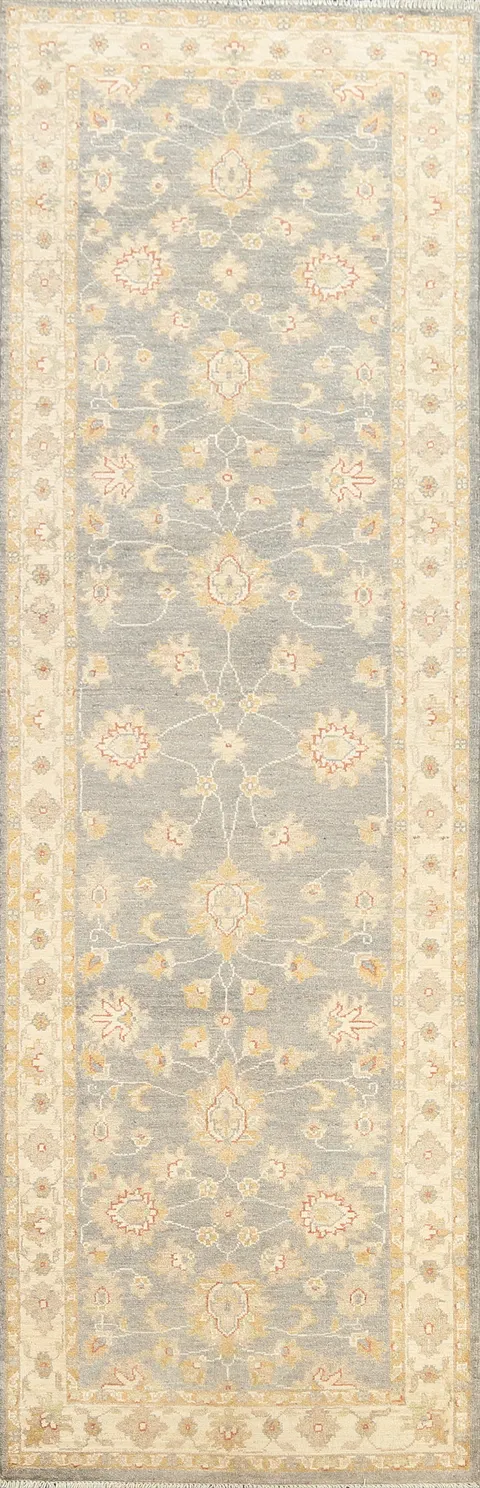 Vegetable Dye Floral Ziegler Oriental Runner Rug 3x9