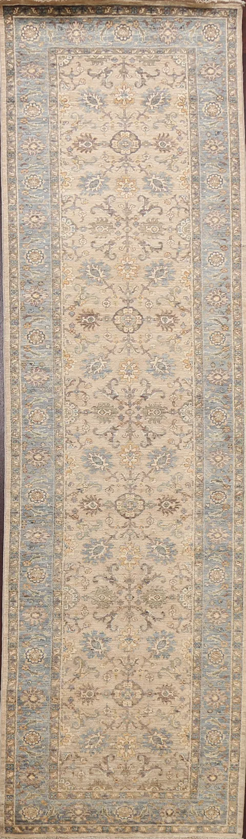 Vegetable Dye Floral Ziegler Oriental Runner Rug 2x11