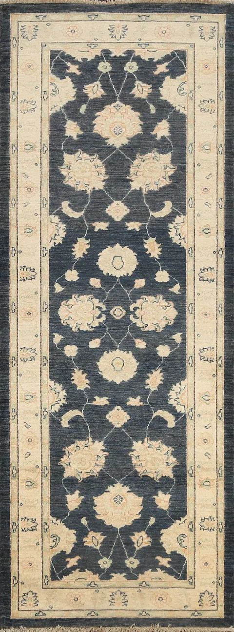 Vegetable Dye Peshawar Chobi Oriental Runner Rug 3x8