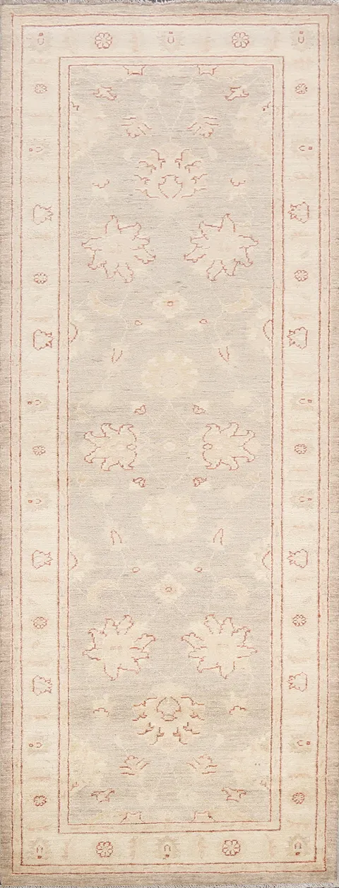 Vegetable Dye Floral Peshawar Chobi Oriental Runner Rug 3x8