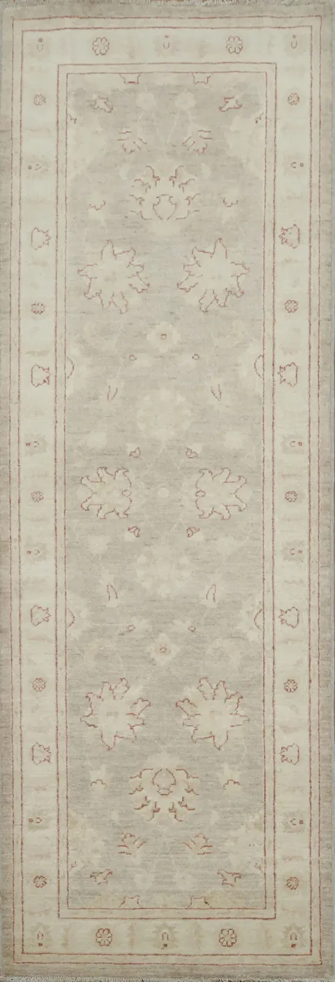 Vegetable Dye Floral Peshawar Chobi Oriental Runner Rug 3x8