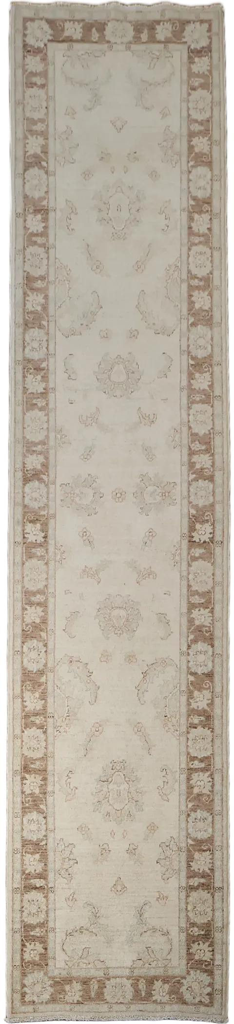 Vegetable Dye Floral Peshawar Chobi Oriental Runner Rug 3x12