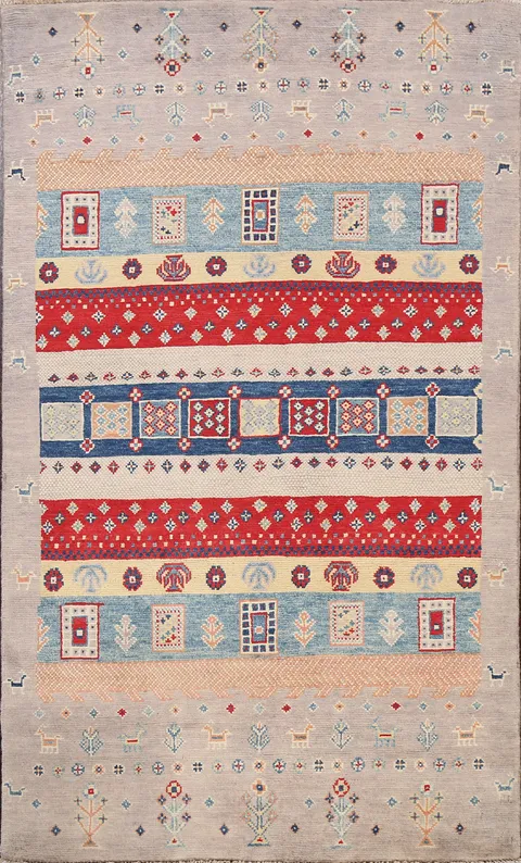 Tribal Geometric Kazak Oriental Area Rug 3x5