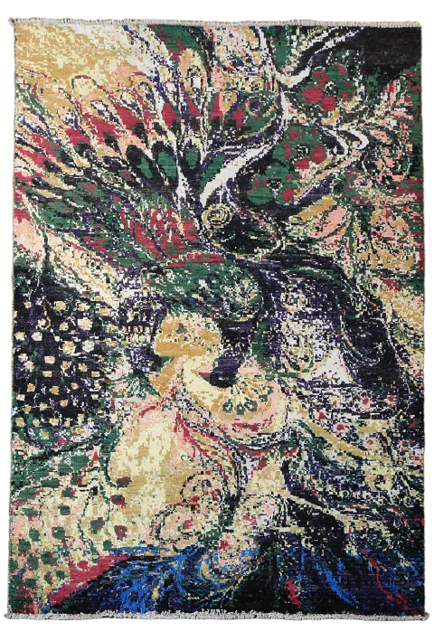 Vivid Abstract Rug Design: Perfect Blend of Colors and Modern Style 4'x6'