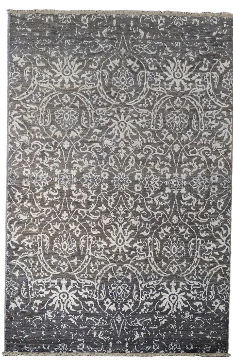 Vegetable Dye Floral Art & Craft Oriental Area Rug 4x6