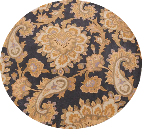 Floral Round Rug 8x8