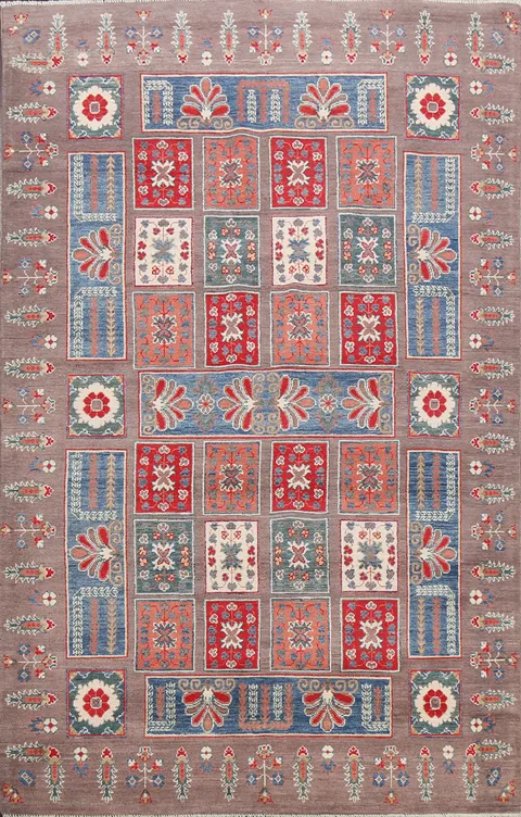 Garden Design Kazak Oriental Area Rug 6x9