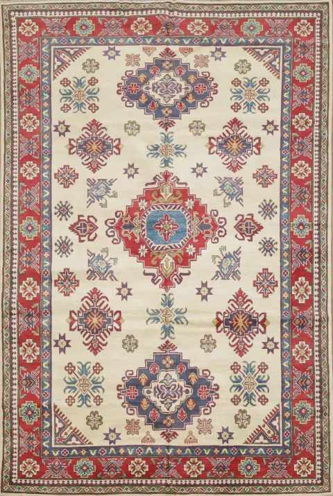 Geometric Kazak Oriental Area Rug 7x10