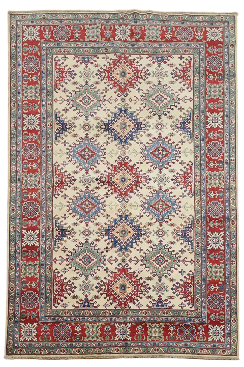 Geometric Kazak Oriental Area Rug 7x10