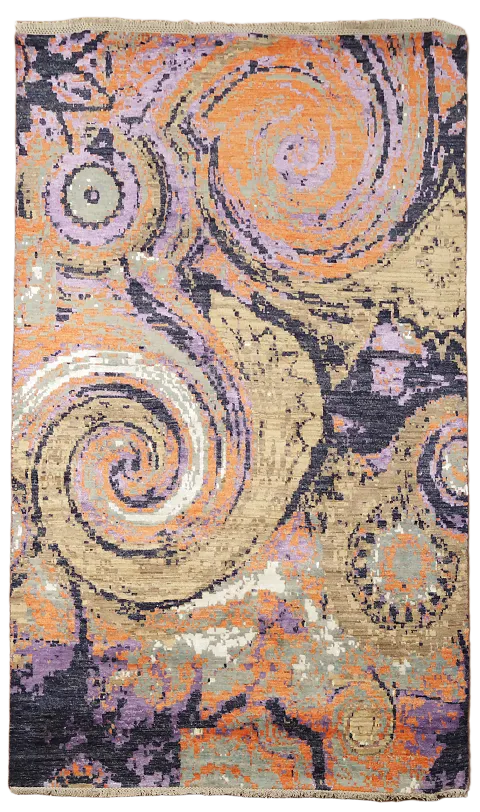 Artistic Modern Abstract Oriental Area Rug 5x8
