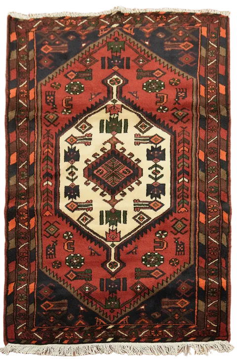 Tribal Geometric Hamedan Persian Area Rug 3x5