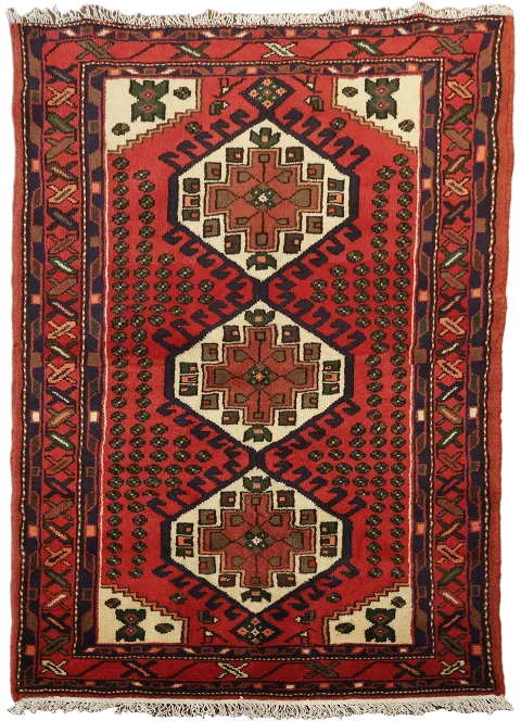 Authentic Persian Red rug with intricate design ideal for classic interiors 3x5