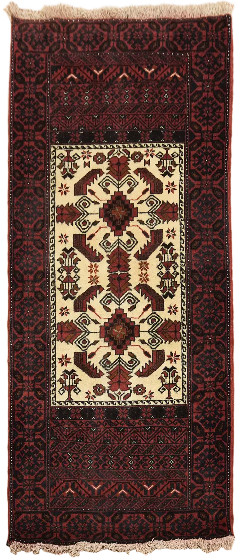 Tribal Geometric Balouch Persian Area Rug 3x5