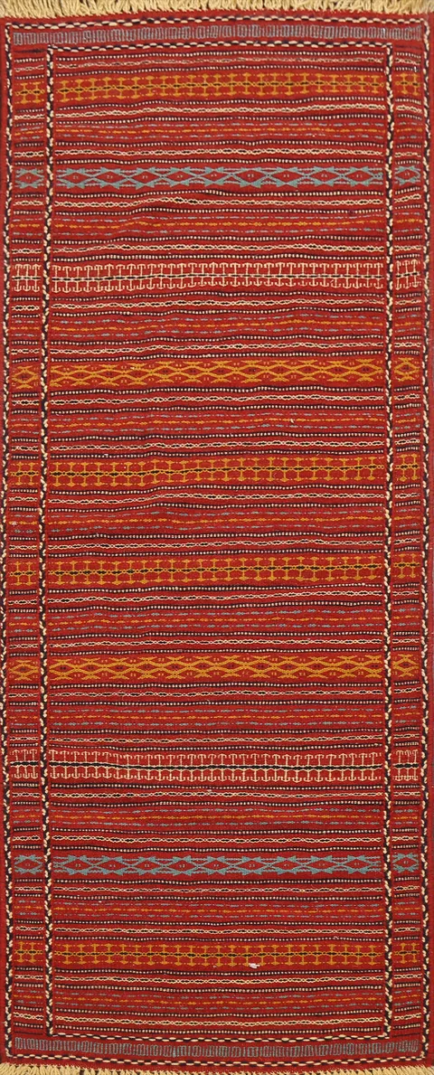Tribal Kilim Sirjan Persian Runner Rug 2x7